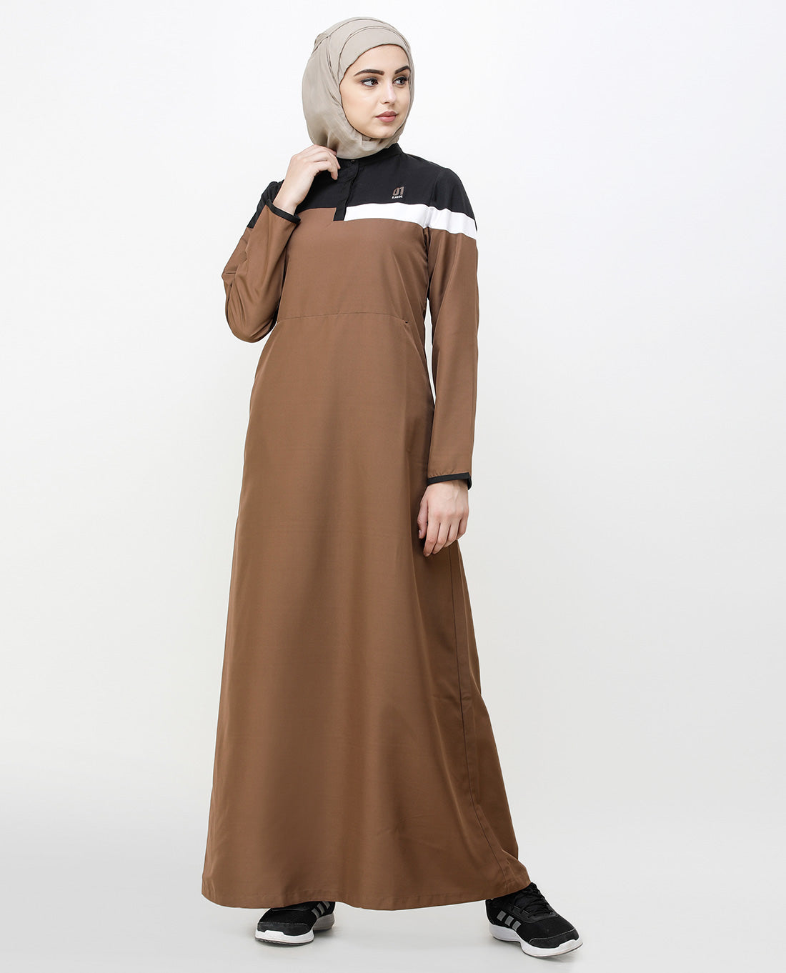 Brown Patina Kangaroo Pocket Jilbab