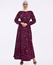 Rosewood Floral Belted Abaya