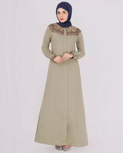 Mint Green Embroidered Abaya