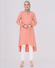 Peachy Pink Embroidered High Low Top