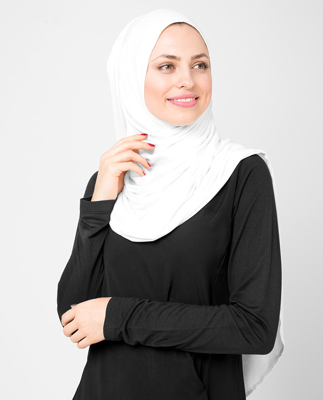 White Viscose Jersey Scarf