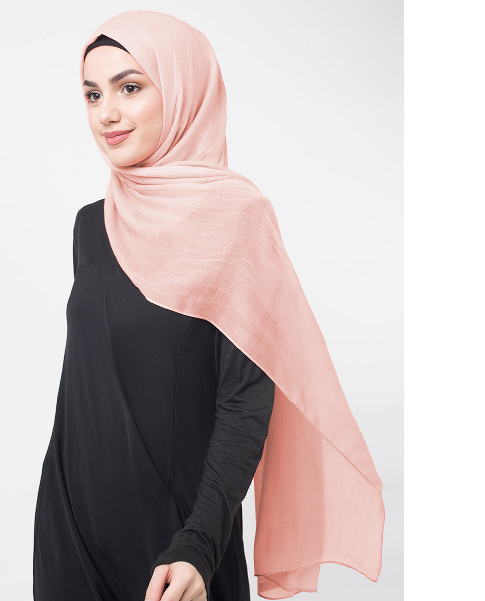 Pale Dogwood Pink Cotton Voile Scarf