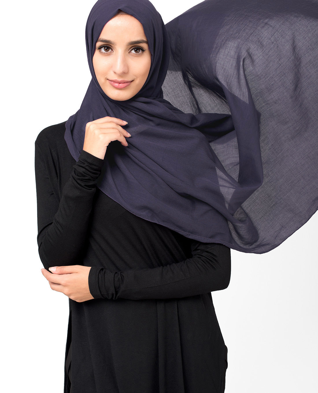 Loganberry Purple Cotton Voile Scarf