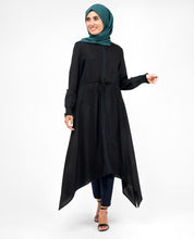 Black Handkerchief Midi Dress