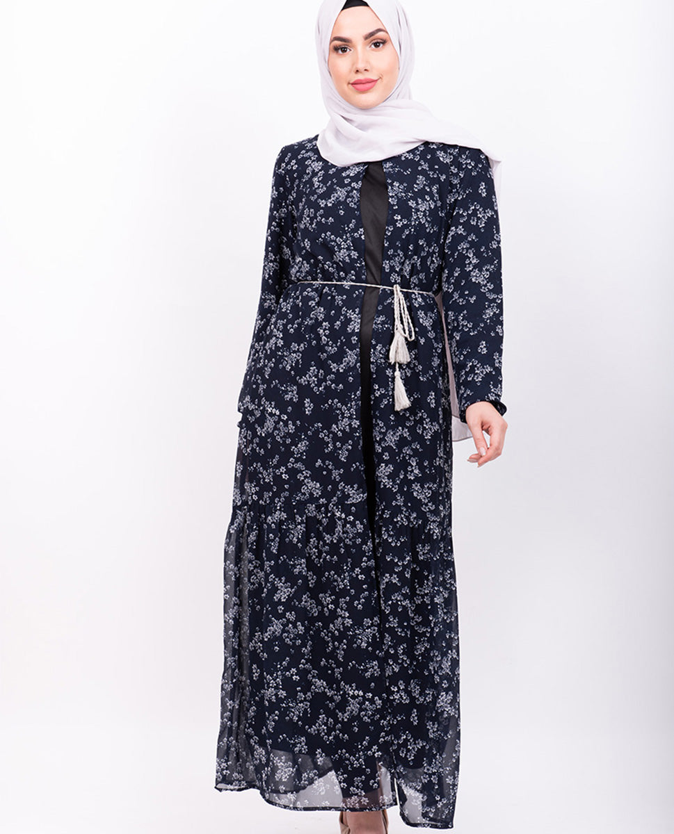 Navy Dainty Floral Outerwear