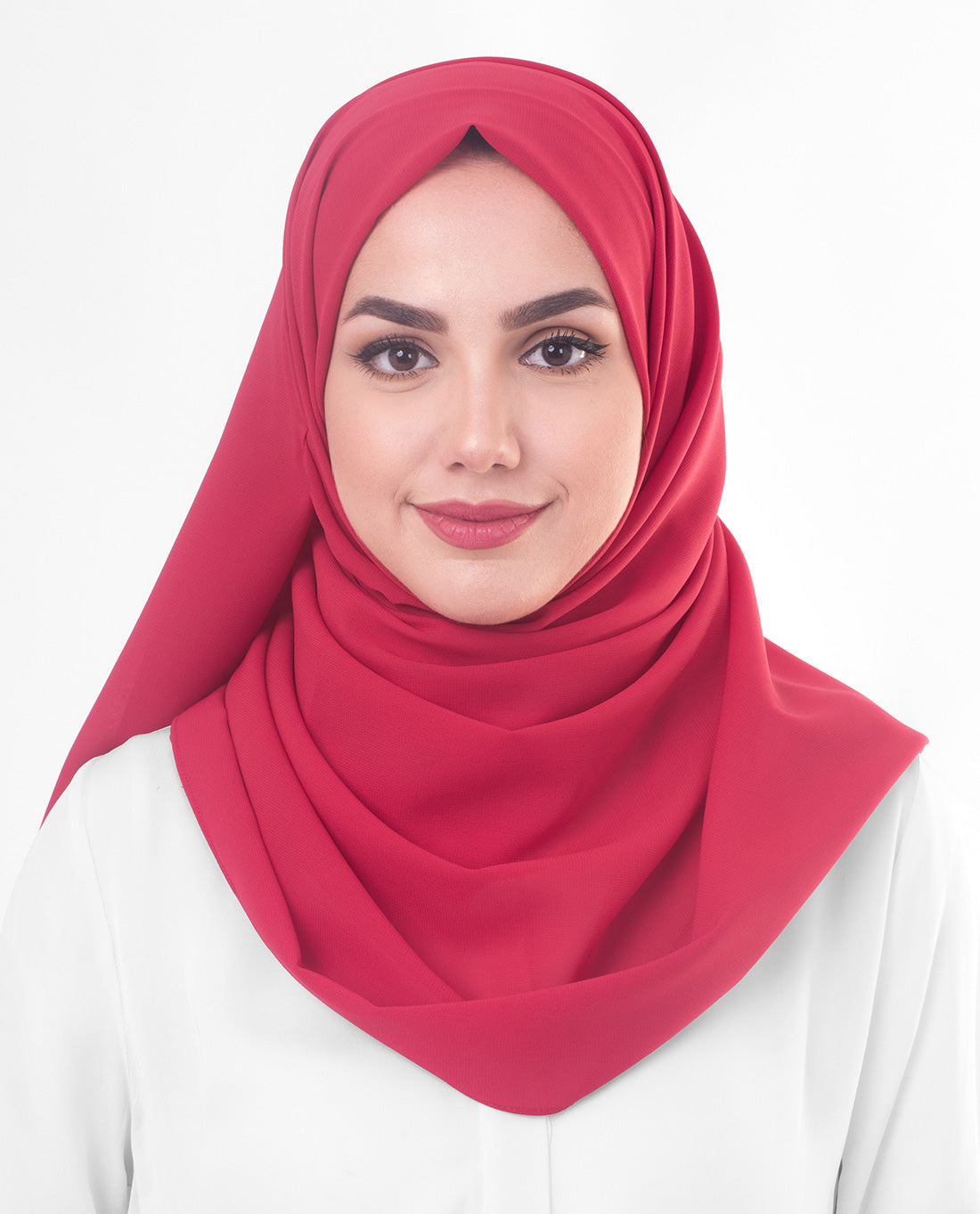Crimson Red Poly Georgette Scarf