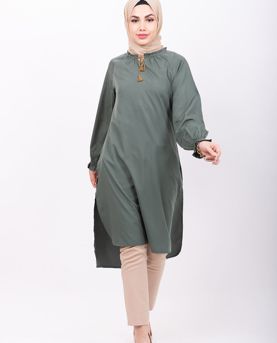 Green & Gold Embroidery Midi