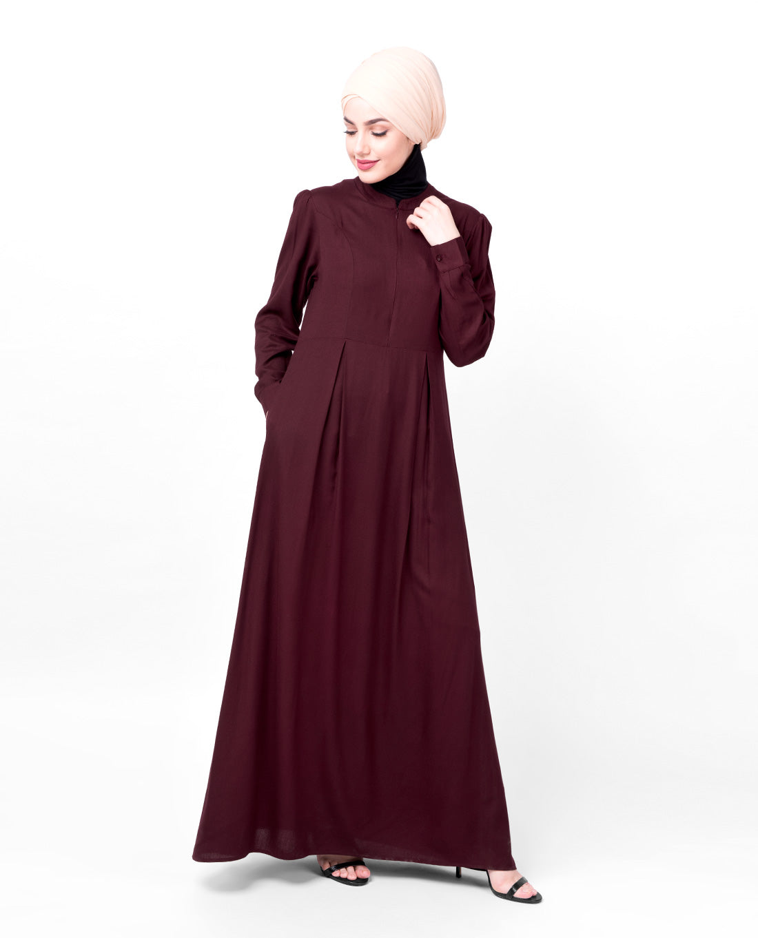 Cherry Double Pleat Maxi Abaya