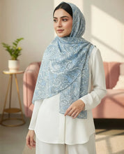 Powder Blue Paisley Printed Georgette