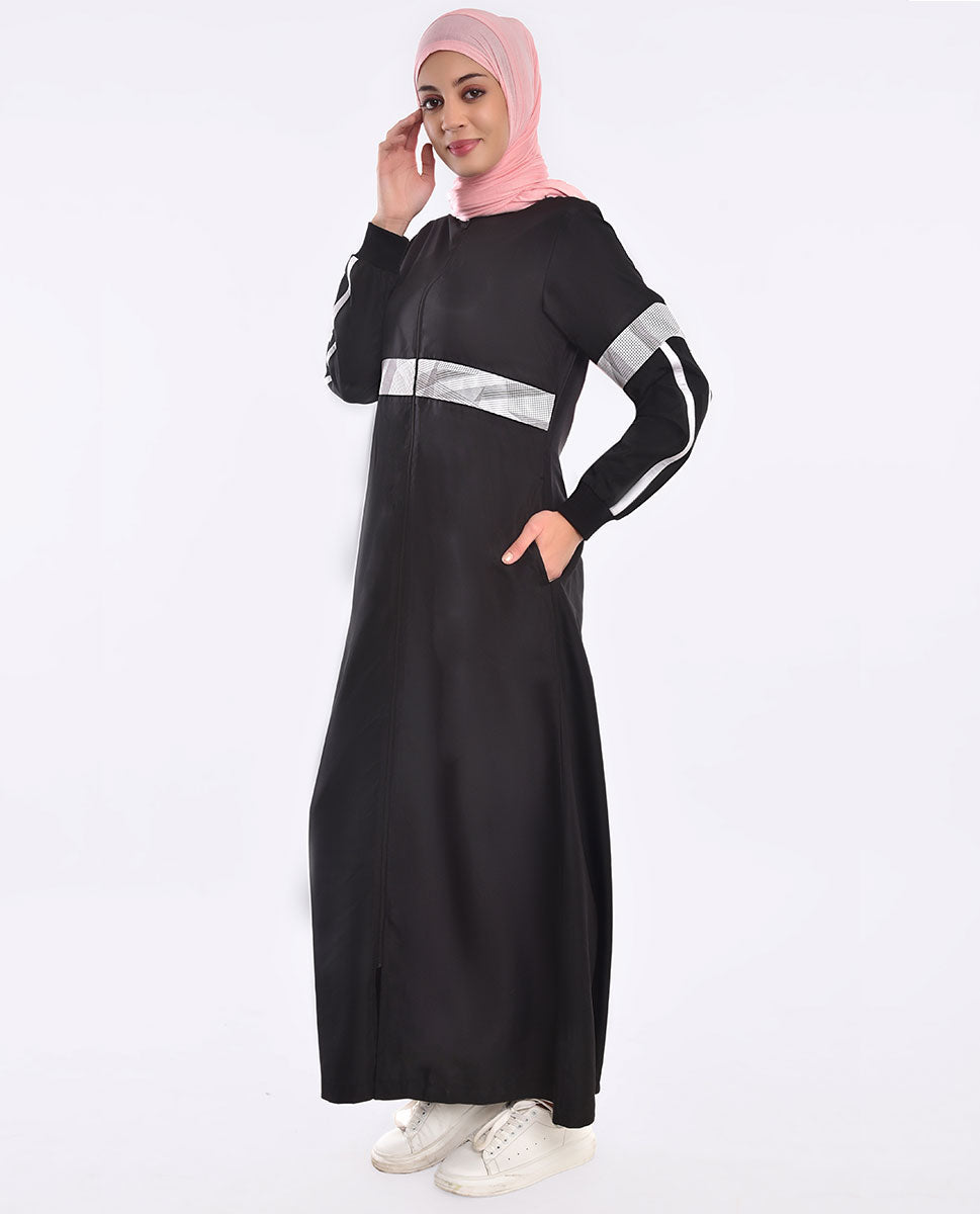 White Band Classic Black Jilbab