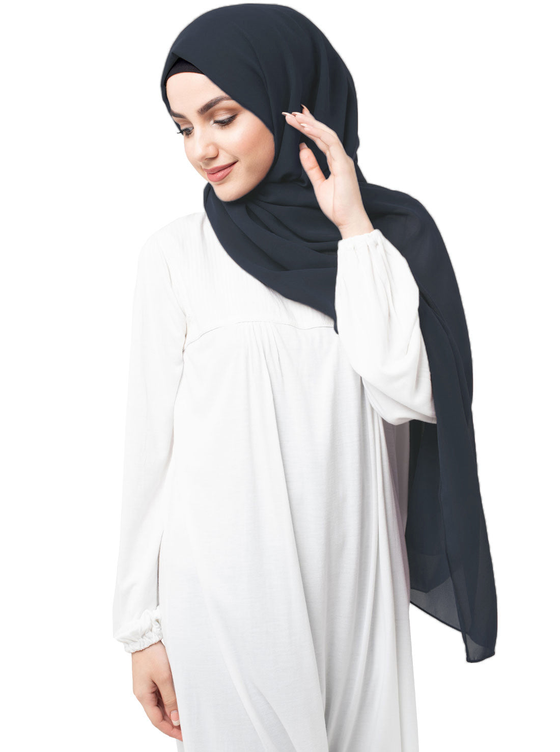 Dress Blues Poly Georgette Scarf