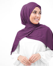 Plum Viscose Jersey Scarf
