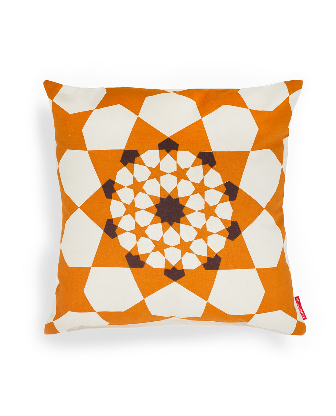 Islamic Geometry Print Cushion Cover - Gold/ Brown