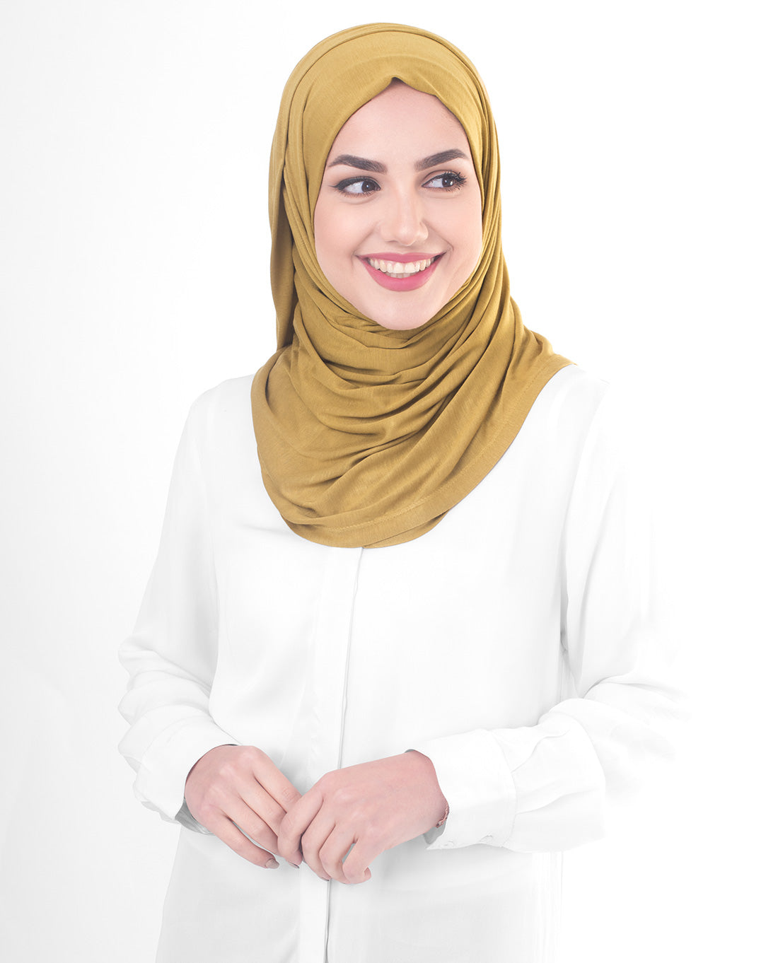 Olive Oil Yellow Viscose Jersey Scarf
