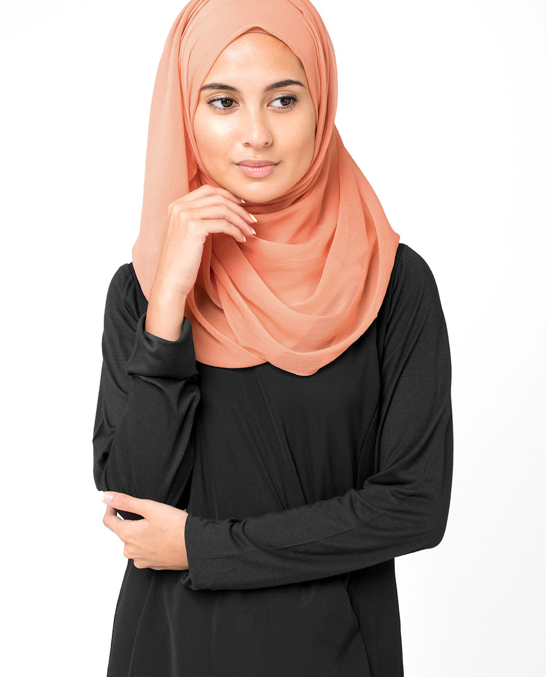Carnelian Orange Poly Chiffon Scarf