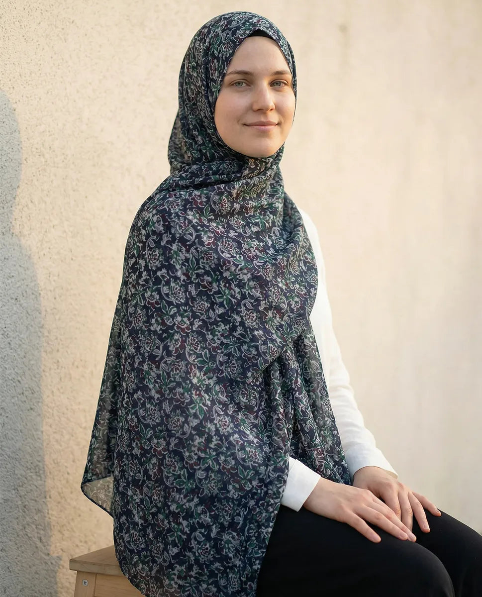 Forest Calm Printed Georgette