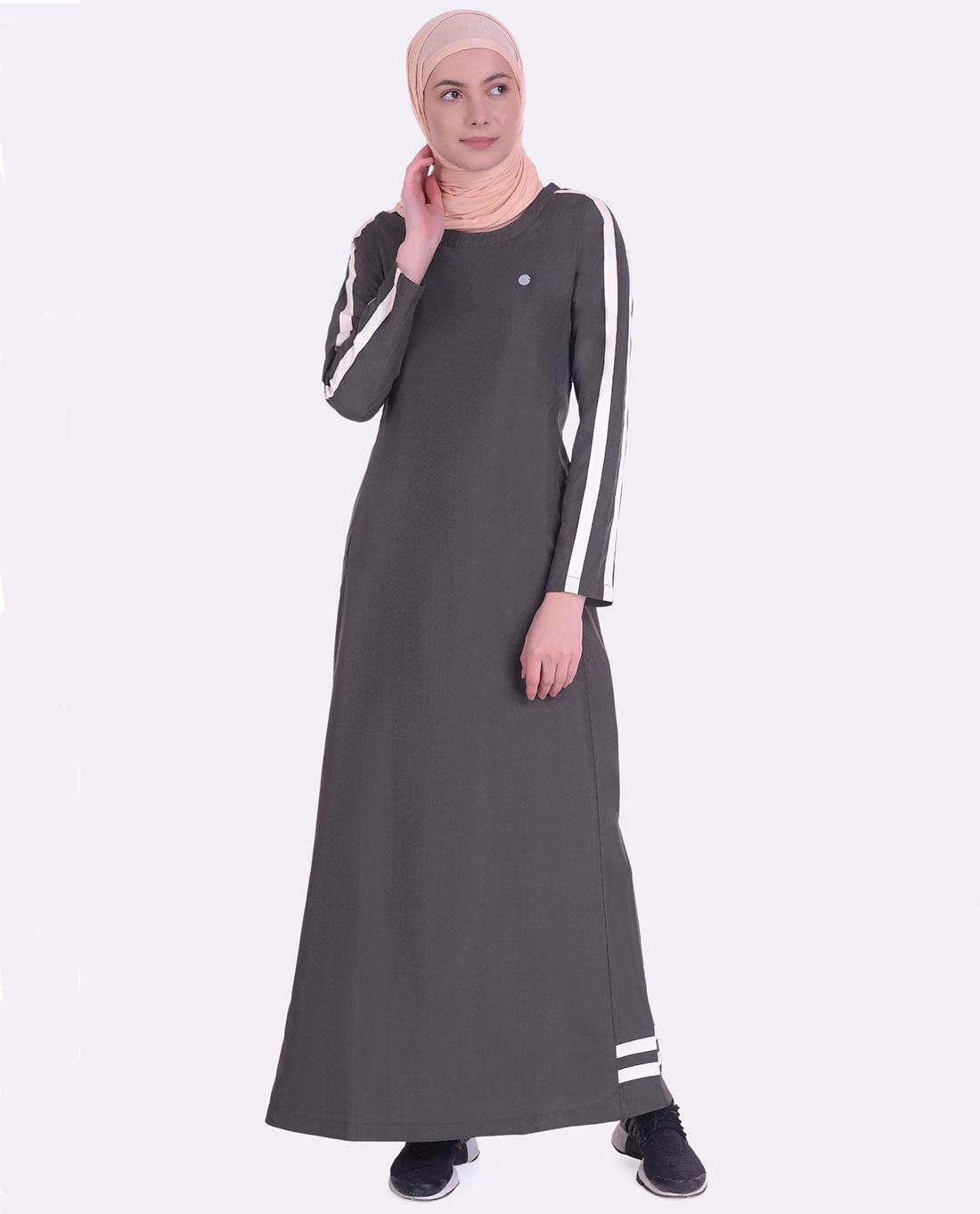 Military Green Tape Detail Jilbab