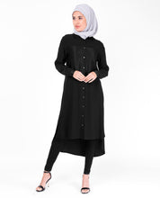 Sumo Satin Black Shirt Dress