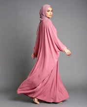 Peach Nida Satin Kaftan Abaya