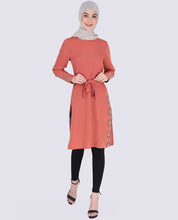 Peach Slush Belted Shirt Dress