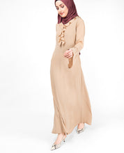 Ruffle Neck Sand Abaya
