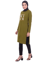 Olive Print Jersey T-Shirt Dress