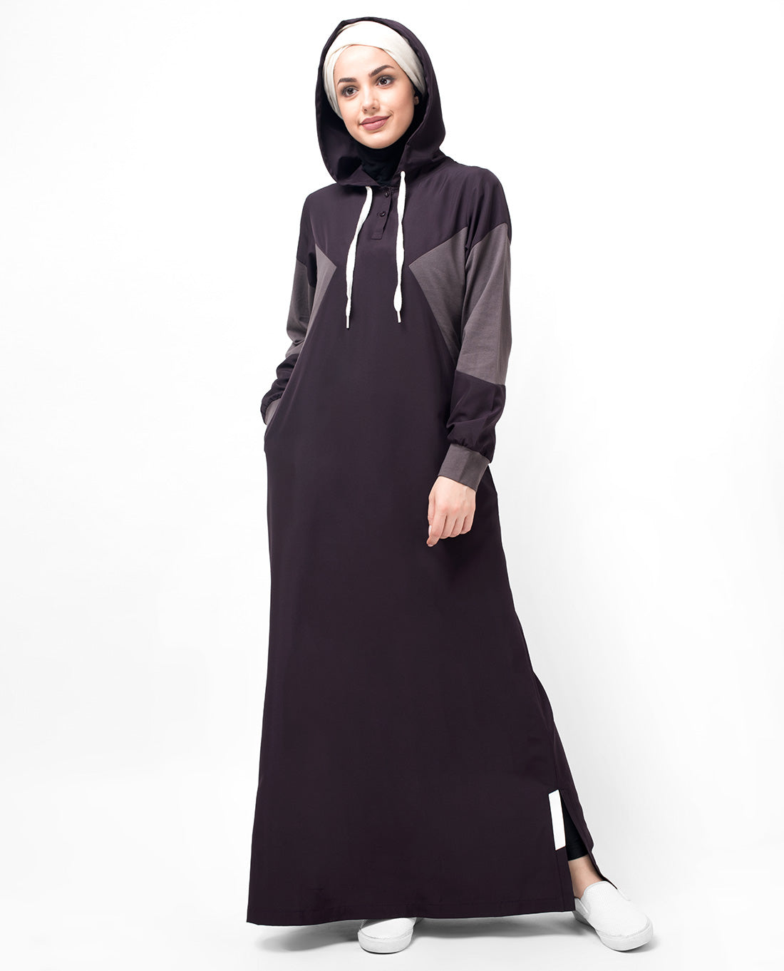 Deep Plum Classic Route Hooded Abaya