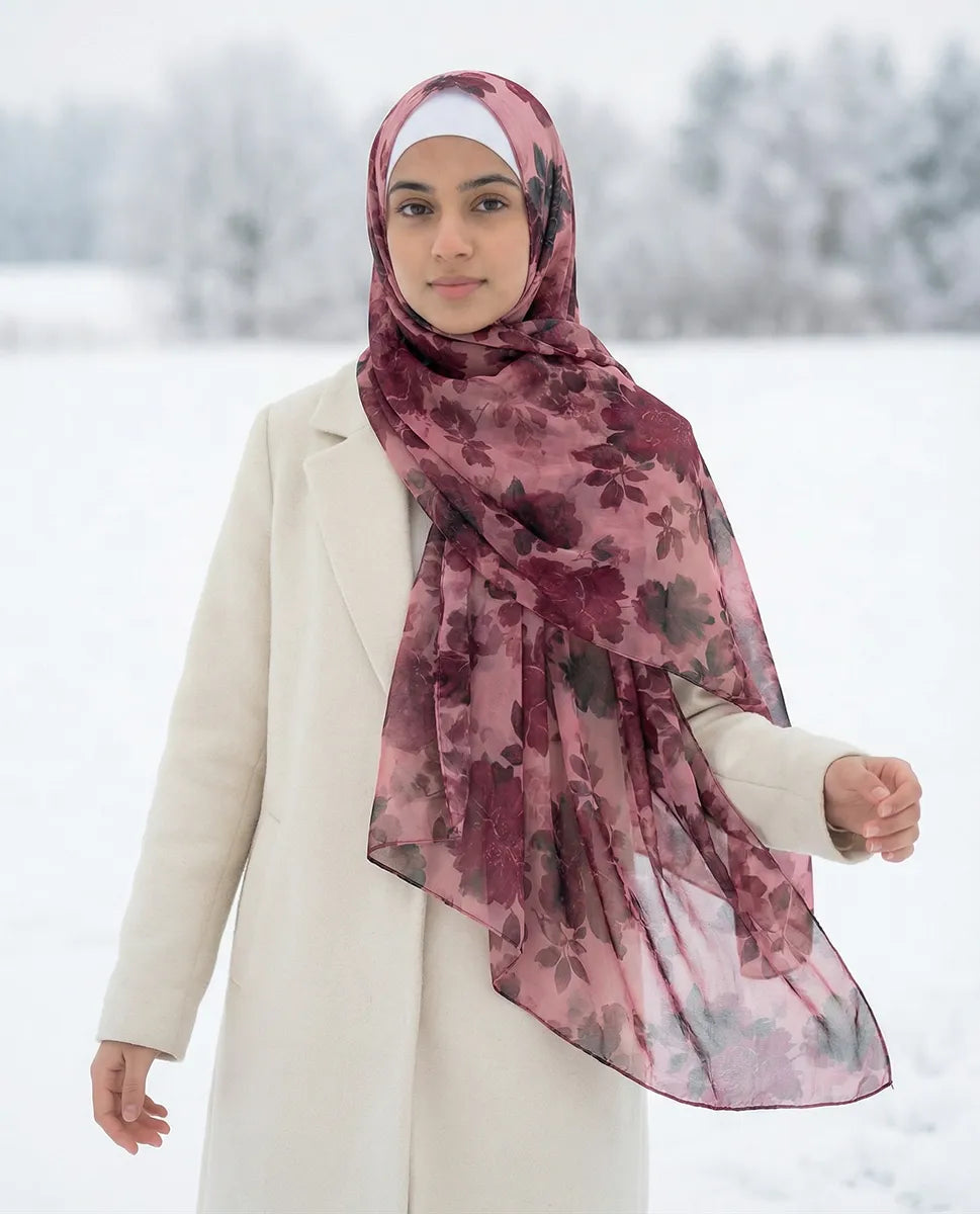 Rose Veil Printed Georgette