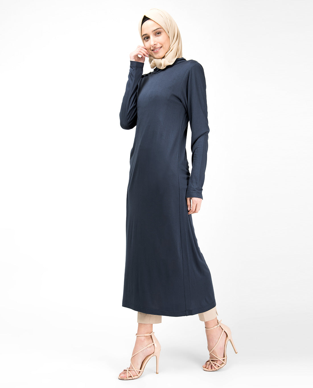 Roll Neck Mock Shoulder Top