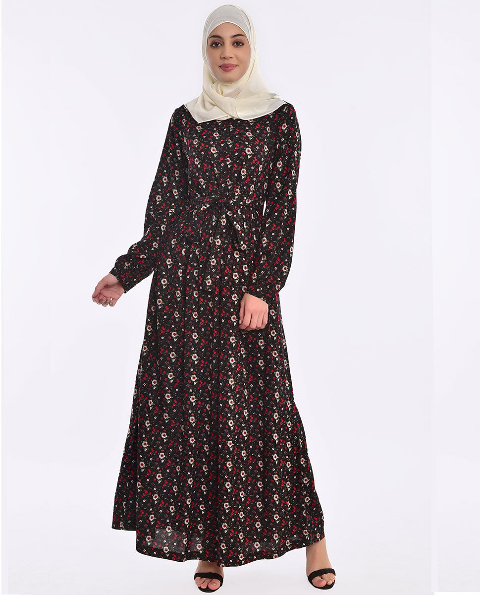 Spring Fever Printed Brown Jilbab