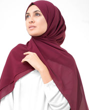 Tibetan Red Poly Georgette Scarf