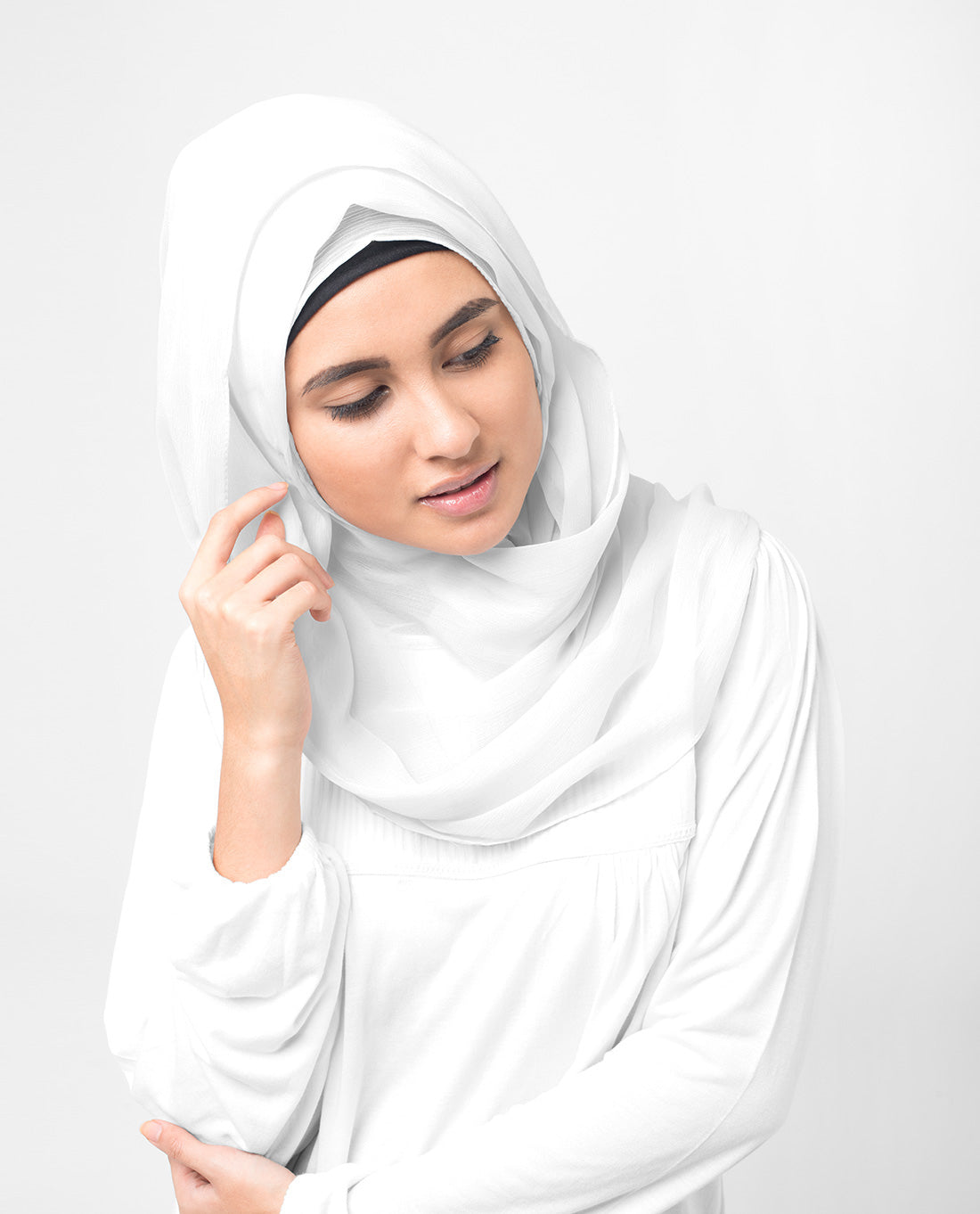 Windchime Grey Polychiffon Scarf