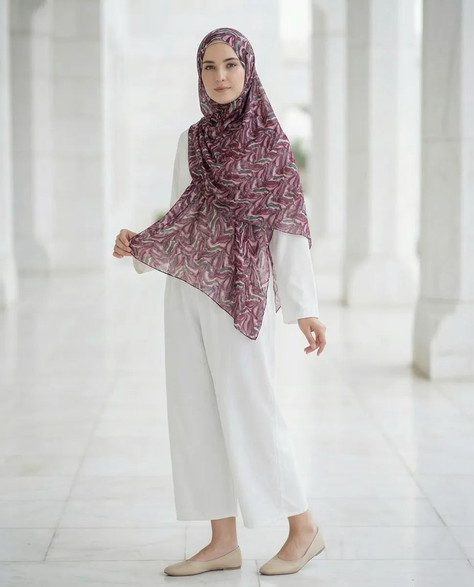 Mauve Flow Printed Georgette