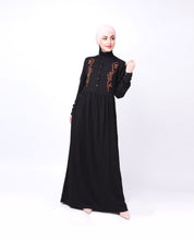 Black Floral Embroidered Abaya