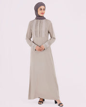 Dusty Brown Pleated Abaya
