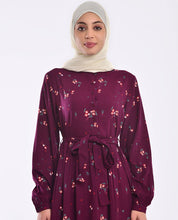 Rosewood Floral Belted Abaya