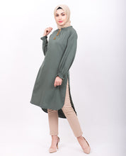 Green & Gold Embroidery Midi