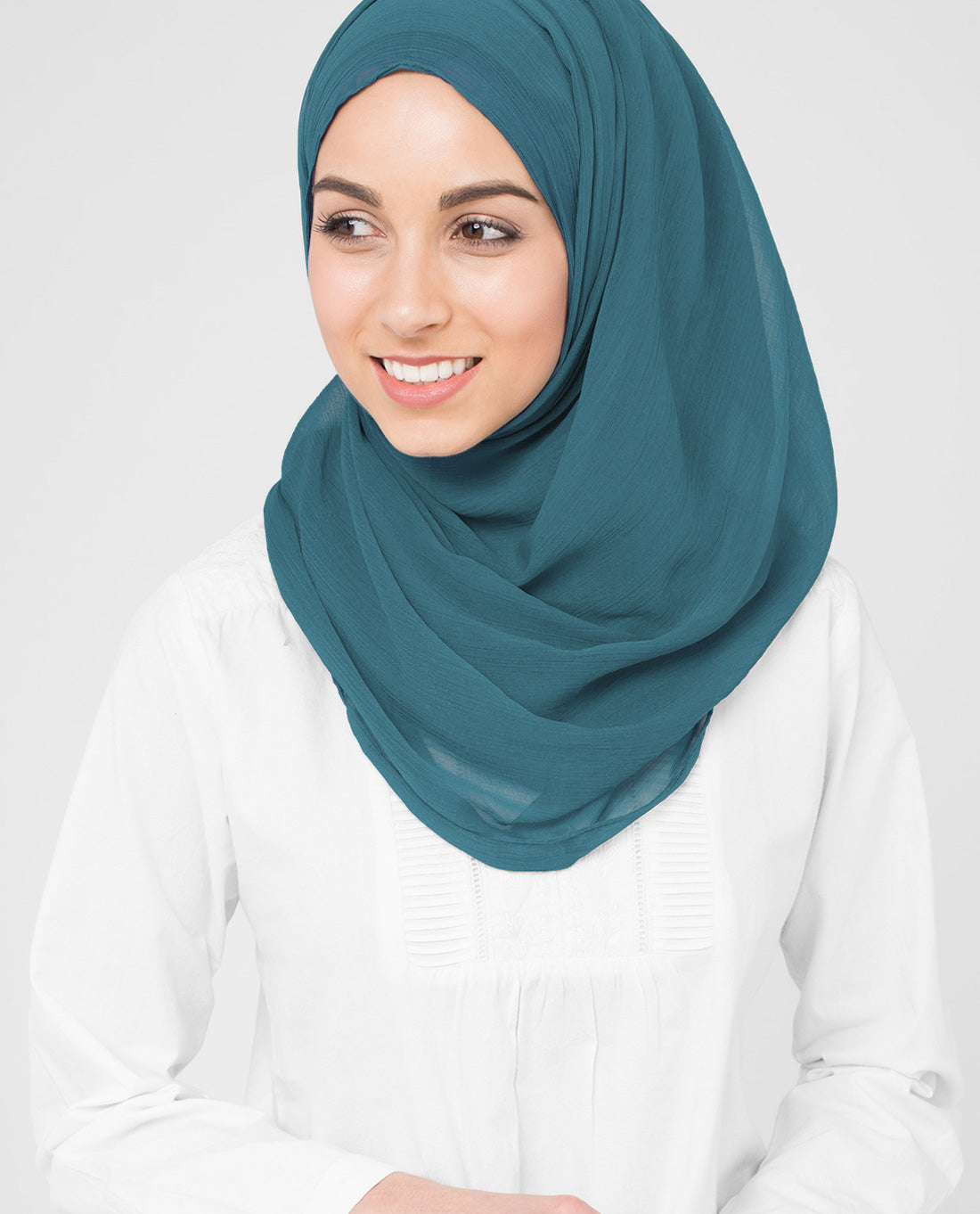 Ink Blue Poly Chiffon Scarf