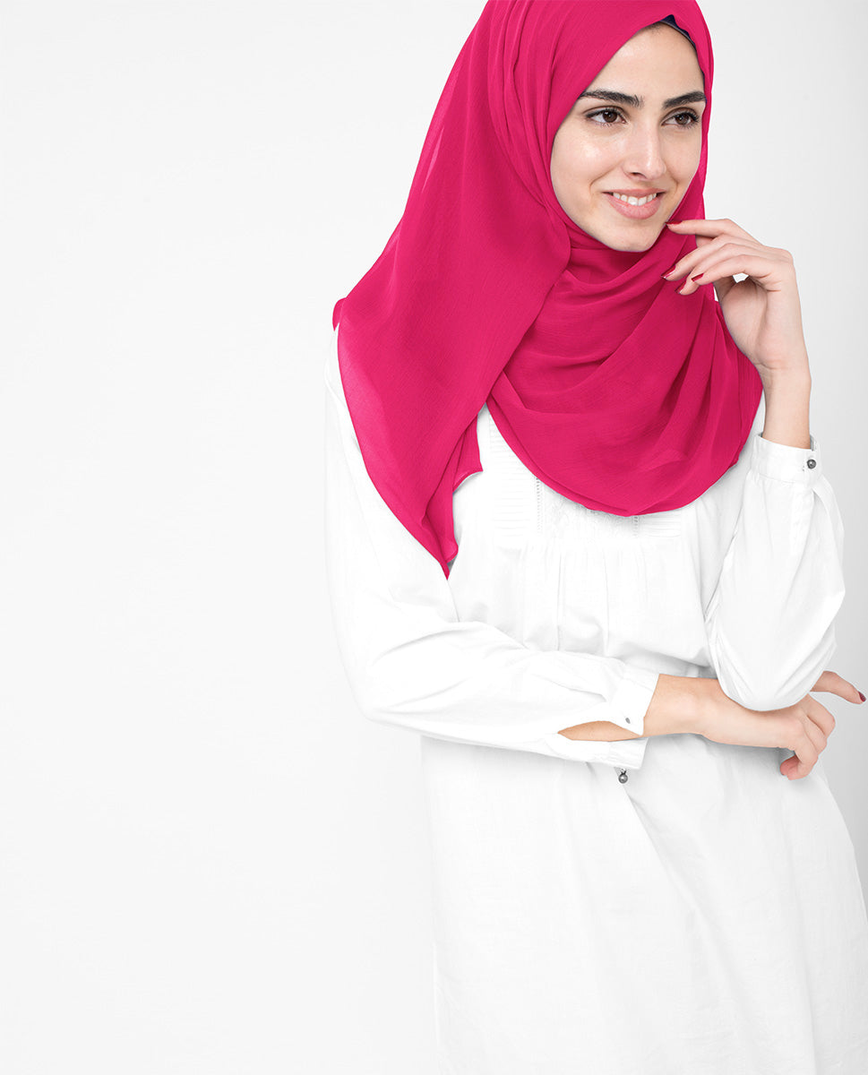 Virtual Pink Poly Chiffon Scarf