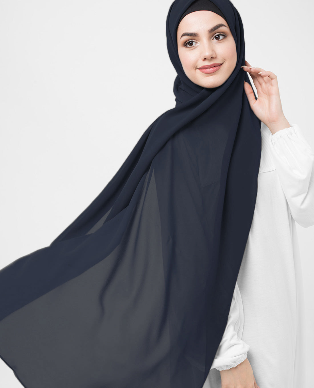 Dress Blues Poly Georgette Scarf