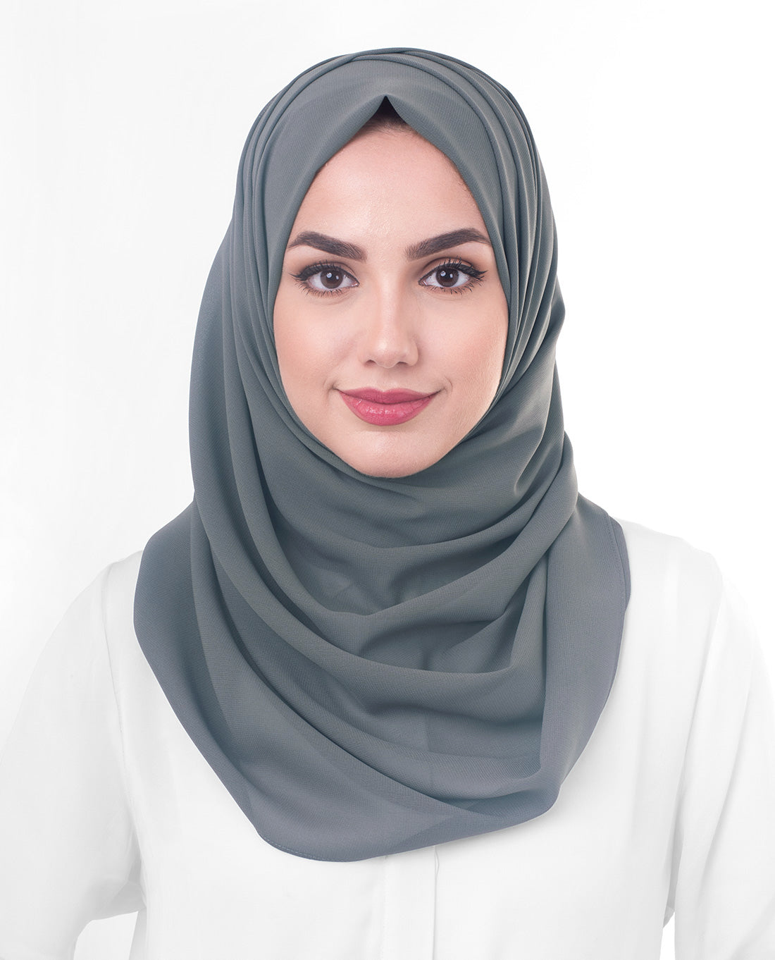 Ghost Gray Poly Georgette Scarf