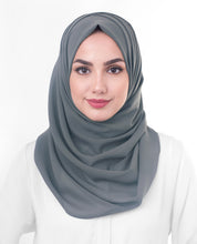 Ghost Gray Poly Georgette Scarf