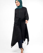 Black Handkerchief Midi Dress