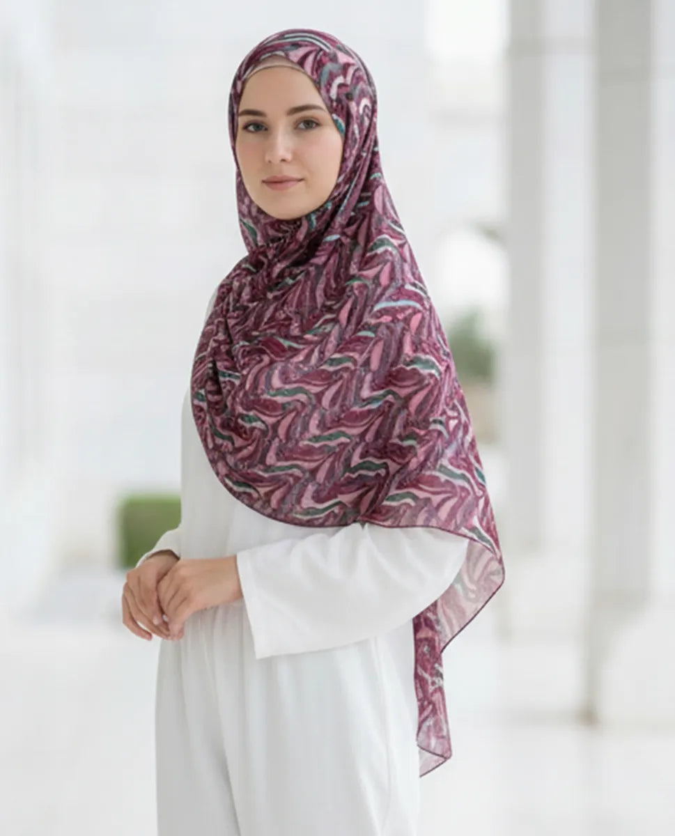 Mauve Flow Printed Georgette