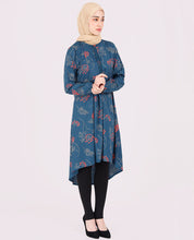 Floral Printed High Low Gathered Top