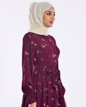 Rosewood Floral Belted Abaya