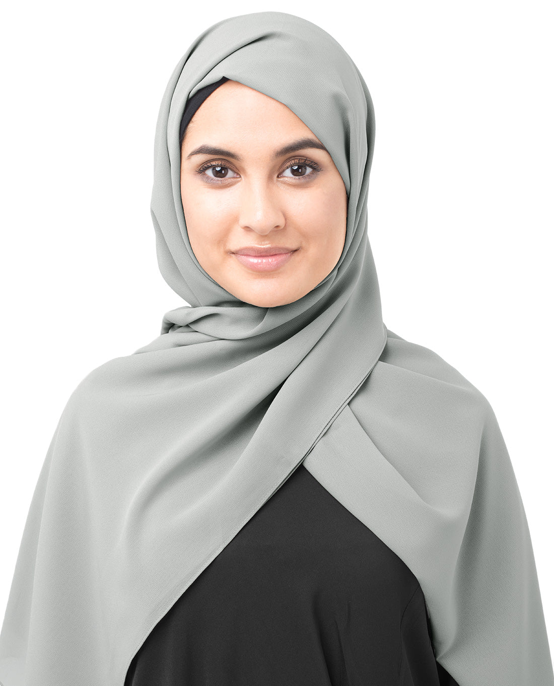 Ash Grey Poly Georgette Scarf