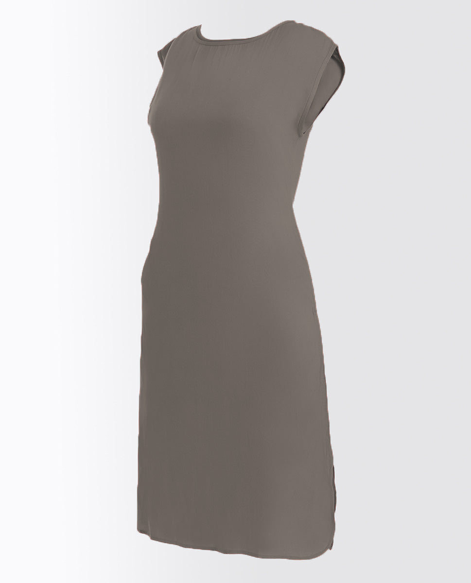 Charcoal Grey Rayon Slip Dress