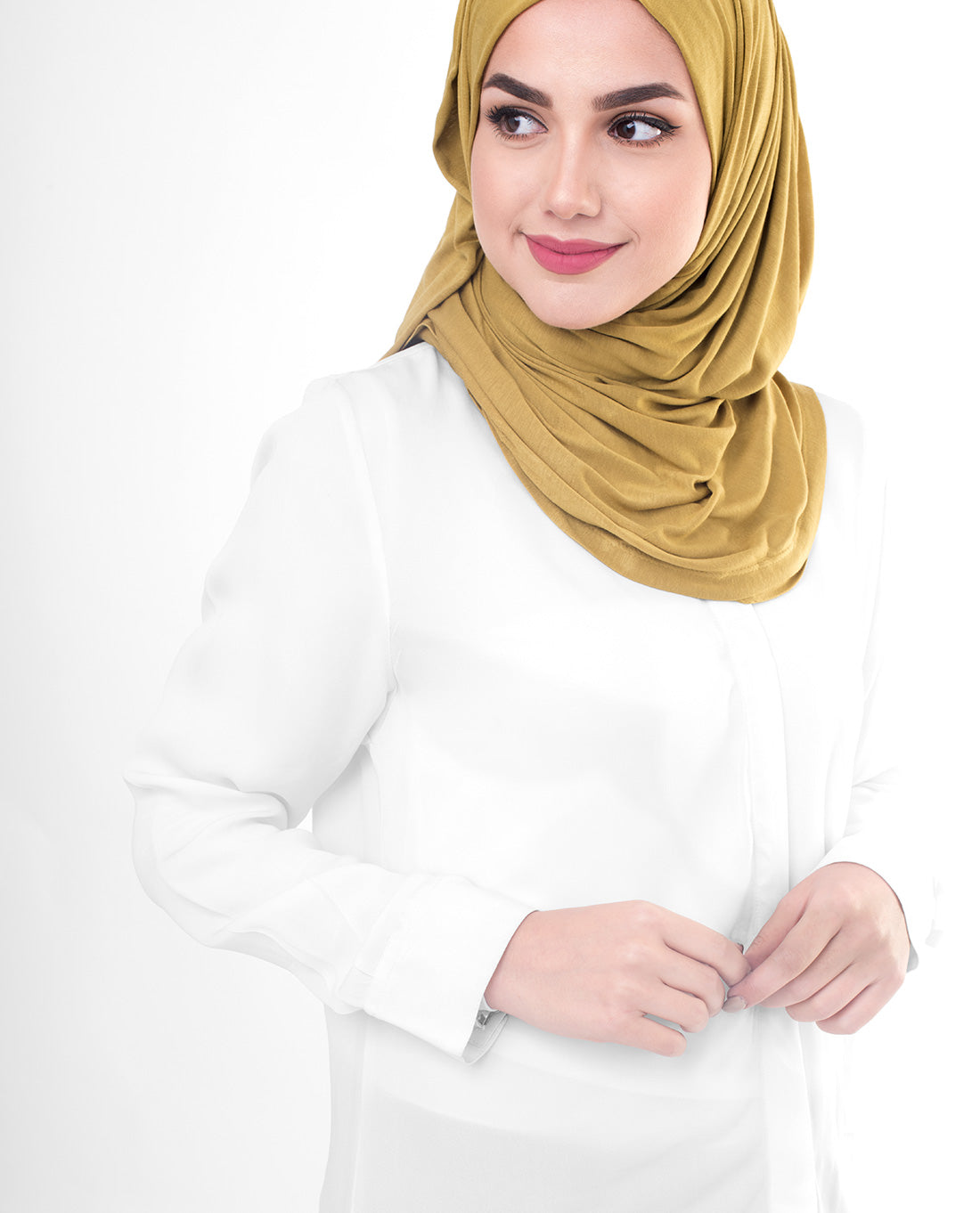 Olive Oil Yellow Viscose Jersey Scarf