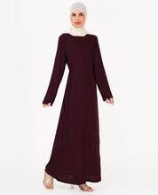 Ripe Plum Belted Rayon Abaya